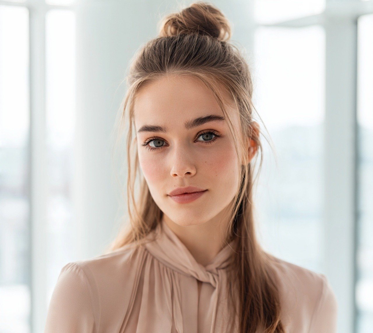 5. Half Up Bun Easy Hairstyles