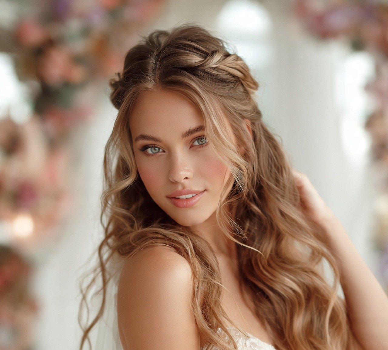 5. Half Up Half Down Updo Hairstyles For Wedding