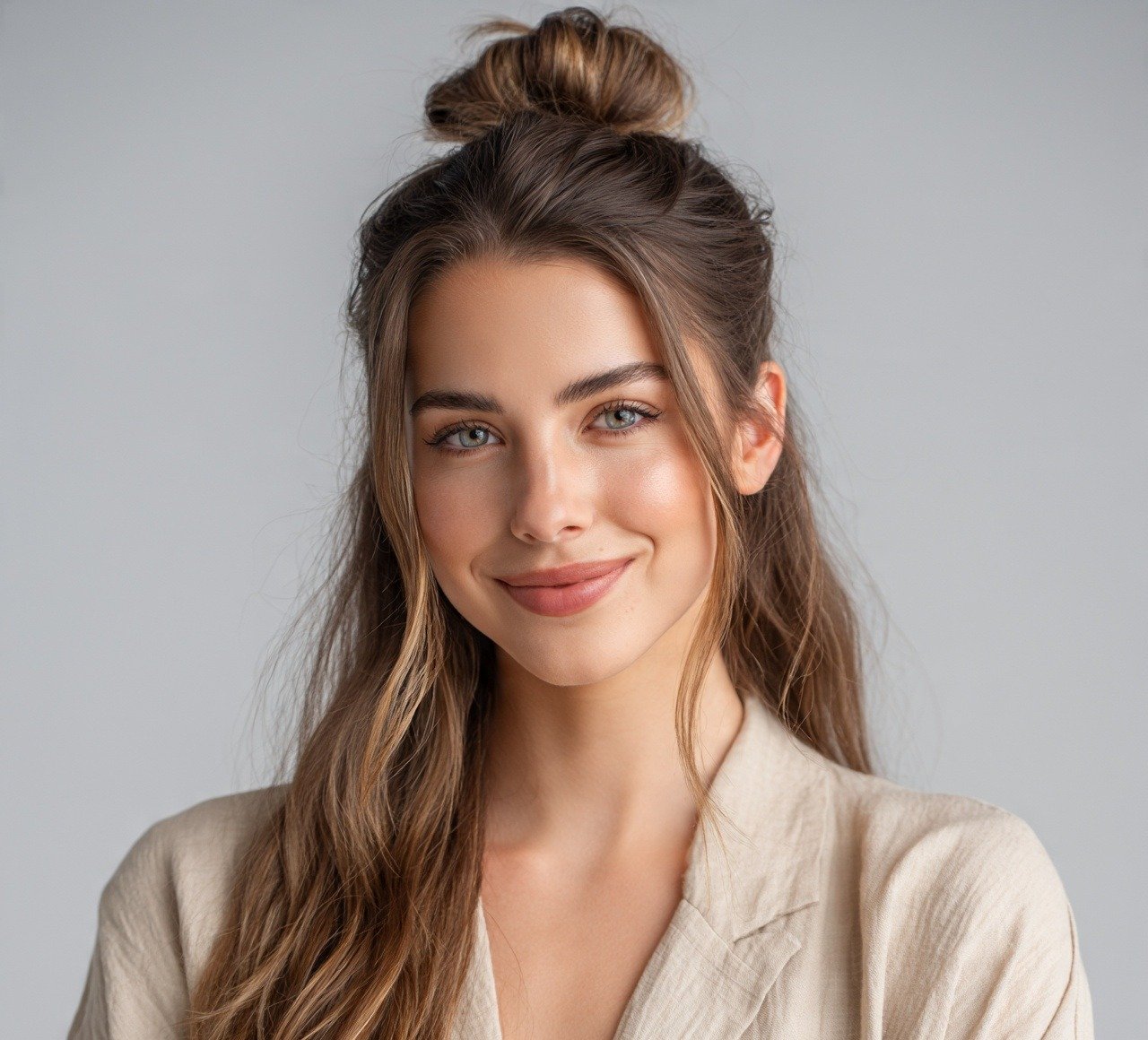 5. Half Up High Bun Hairstyles
