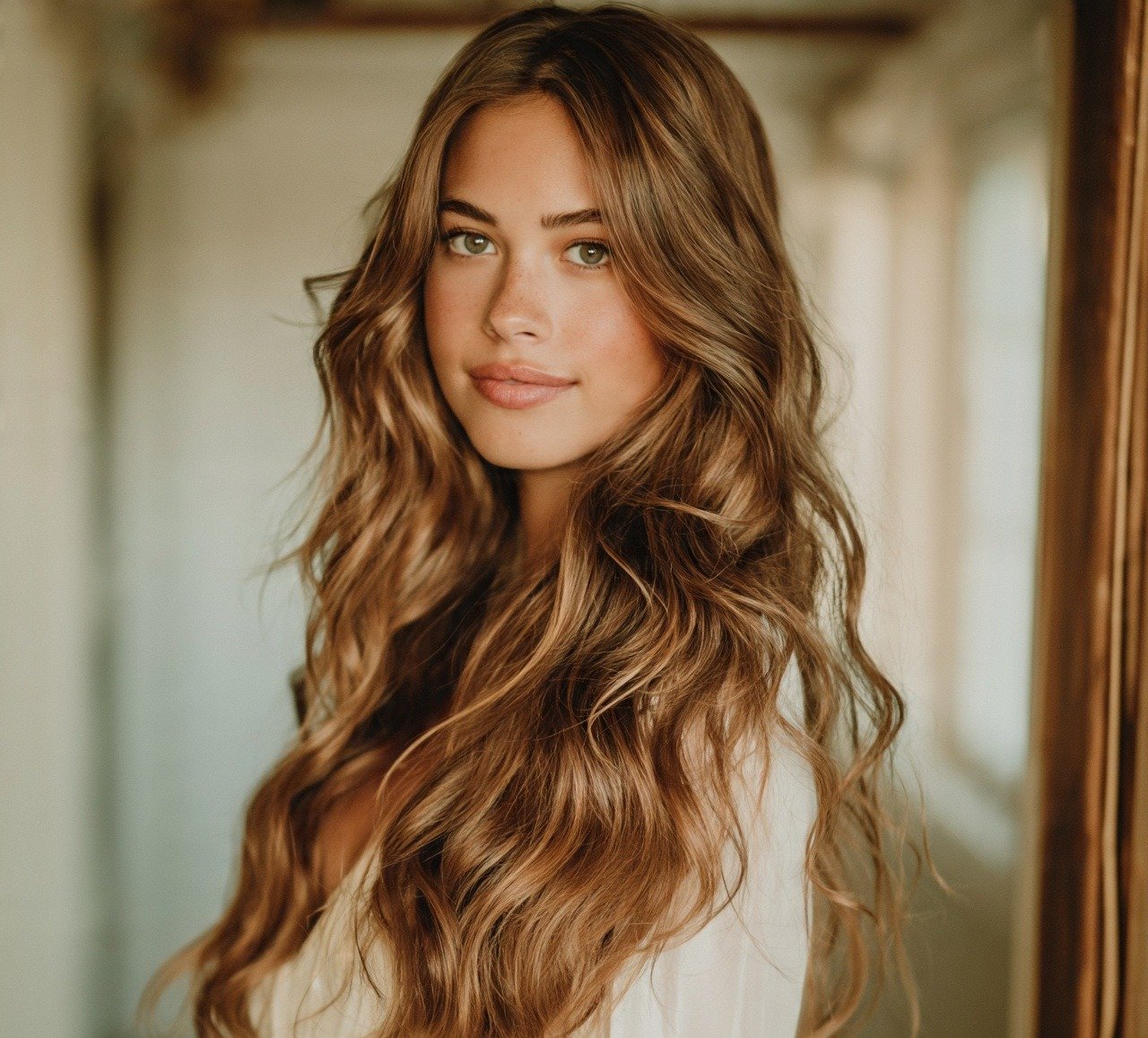 5. Loose Beach Waves Hairstyle For Long Hair Wedding