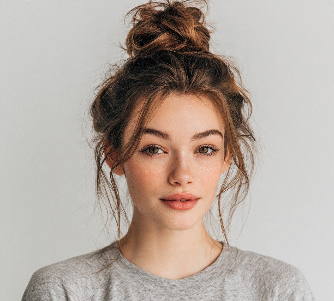 5. Messy Top Knot Updo Hairstyles For School