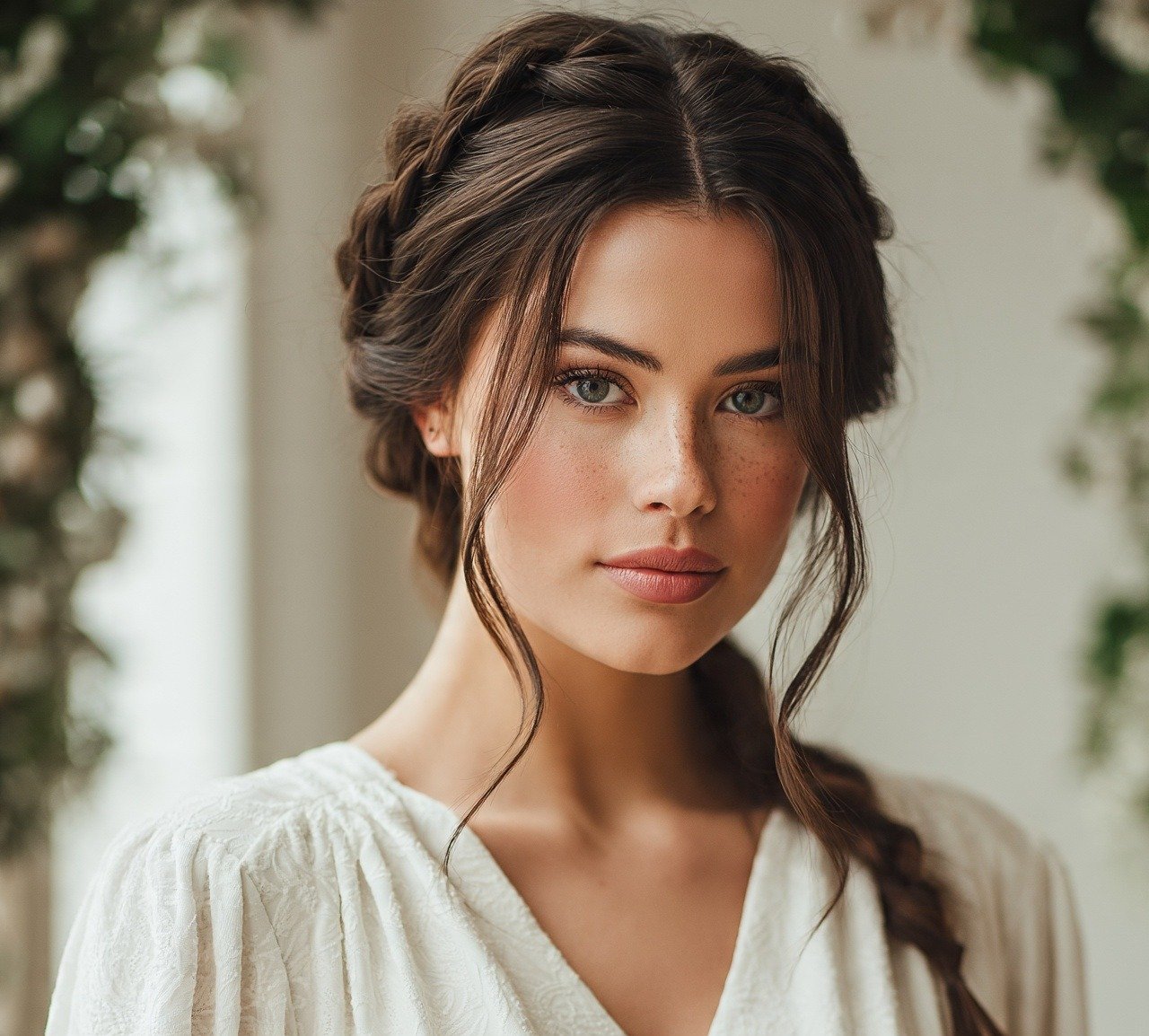Bride Updo Hairstyles: 14 Stunning Trendy Looks for Your Big Day 6 5. Waterfall Braid Updo Bride Hairstyles