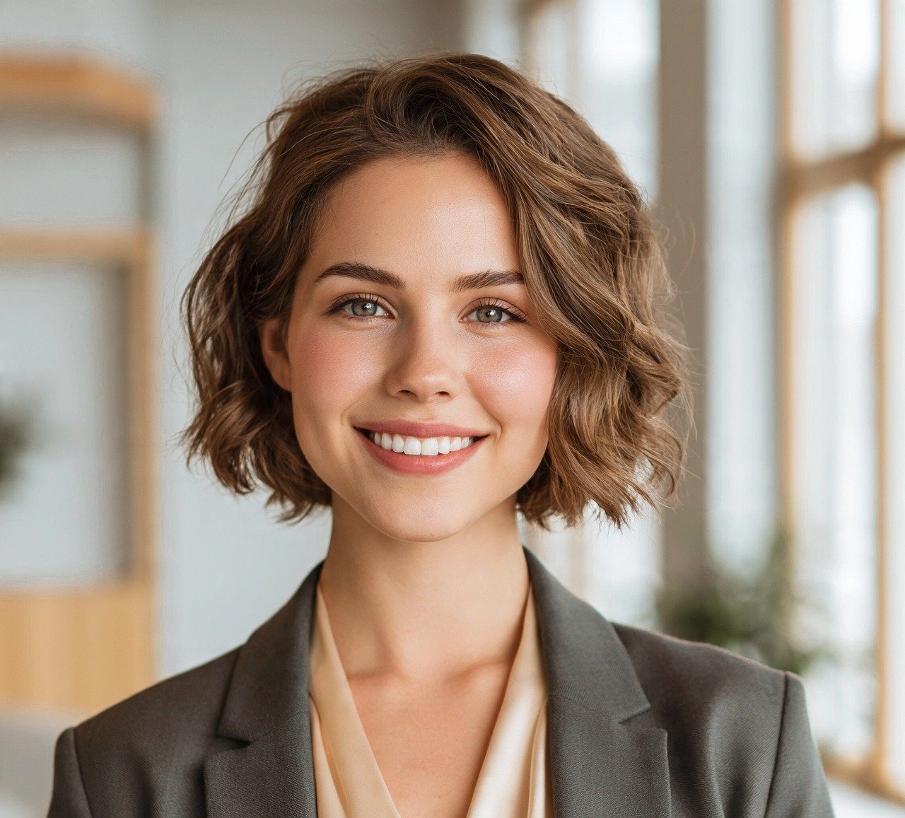 5. Wavy Asymmetrical Bob Short Hairstyles
