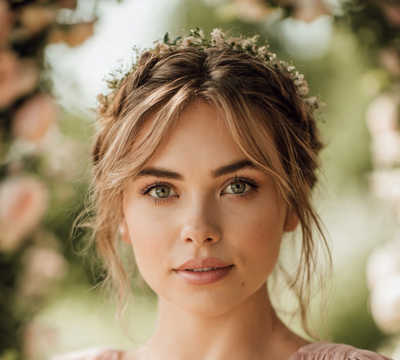 15 Trending Stunning Bridesmaid Updo Hairstyles For Any Wedding Theme 7 6. Boho Flower Crown Bun Bridesmaid Updo Hairstyles