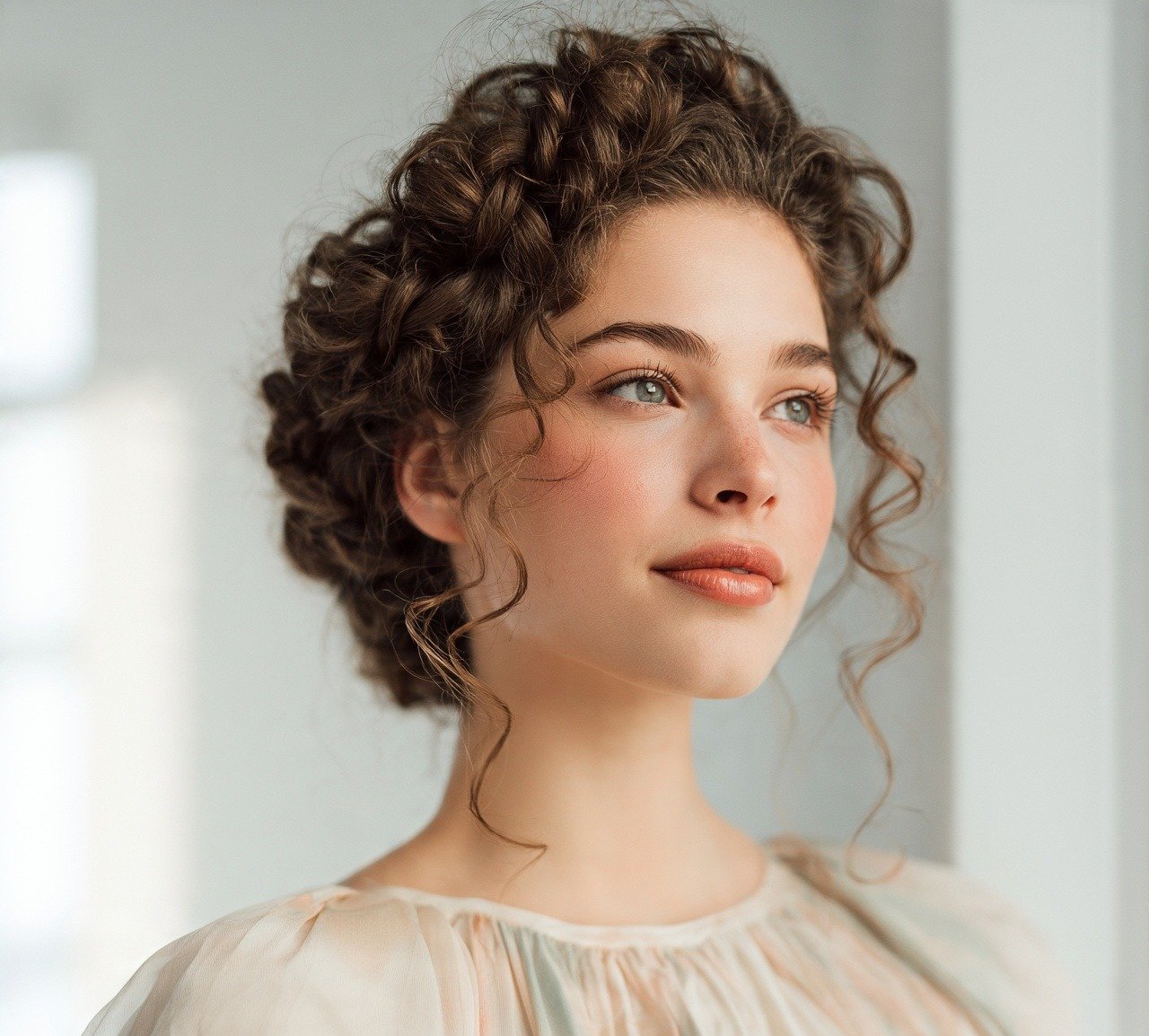 15 Trending Curly Bun Hairstyles That Instantly Elevate Your Style 7 6. Braided Curly Bun Hairstyles
