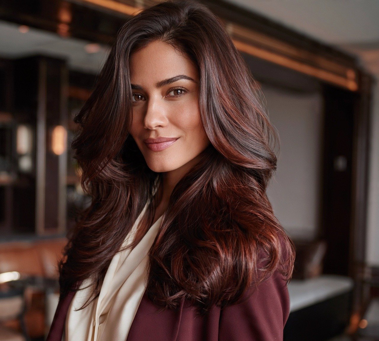 6. Espresso Brown with Red Undertones Hair Color