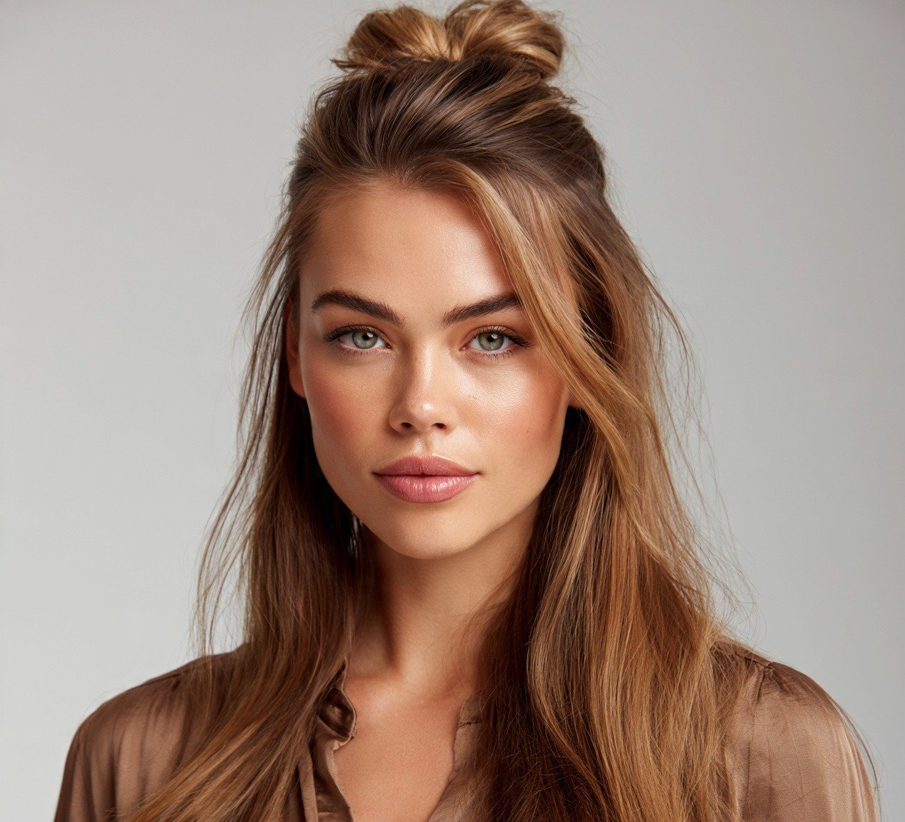 15 Bun Hairstyles for Long Hair: Trending Ideas Worth Pinning 7 6. Half Up Bun For Long Hair