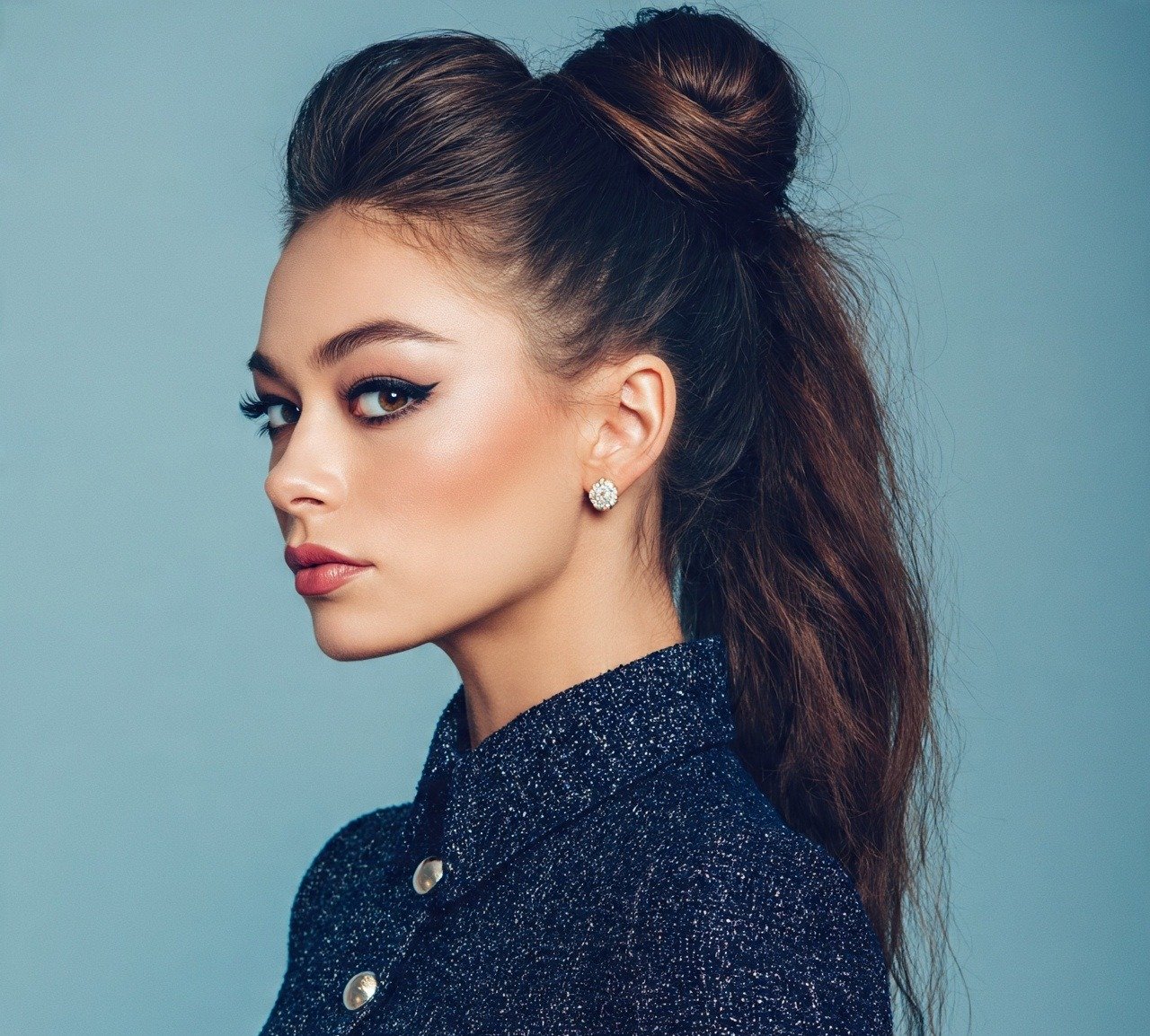 6. High Ponytail Updo with Wrapped Base Hairstyles For Long Hair