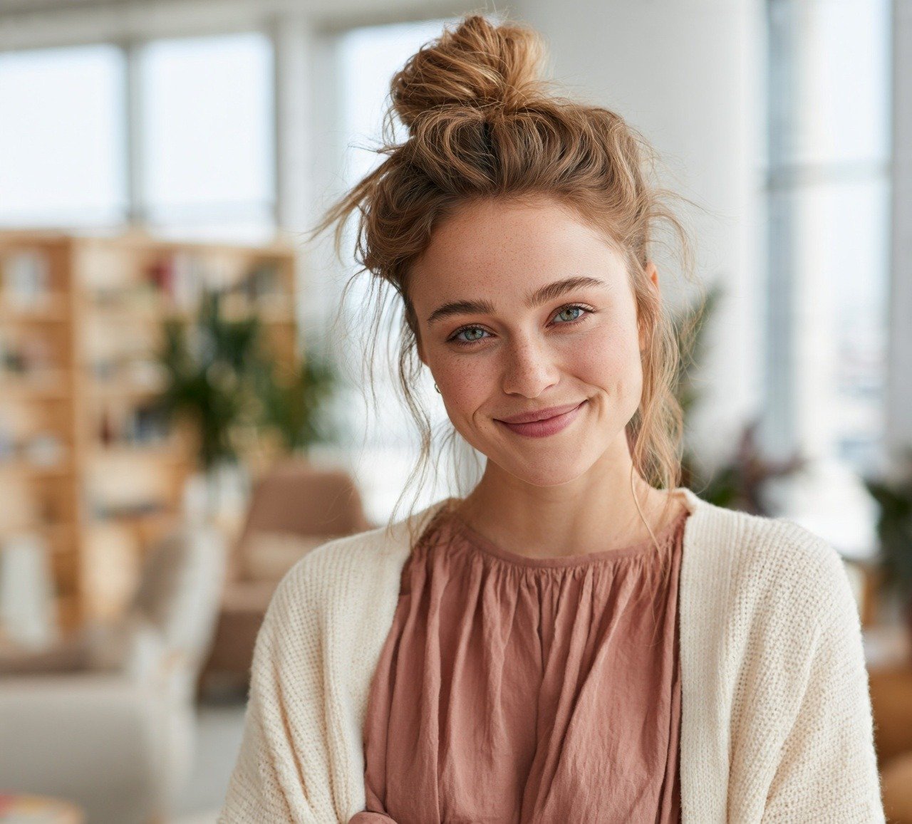 6. Messy Wavy Bun Hairstyles