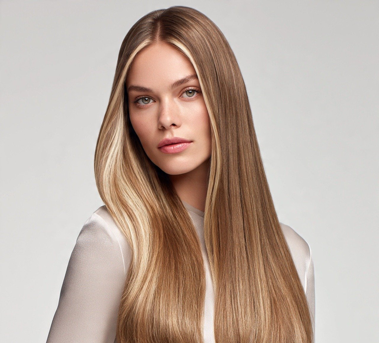 6. Money Piece Highlights For Long Straight Hair