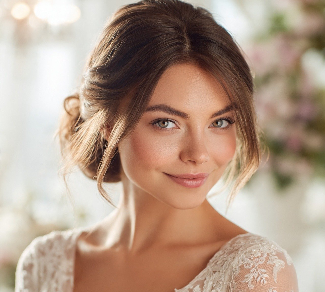 6. Side Swept Chignon Bun Wedding Hairstyles