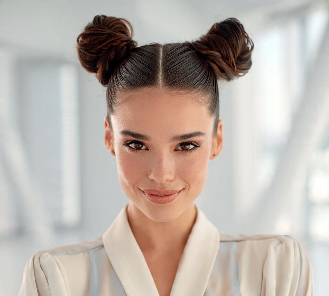 Space Bun Hairstyles: 14 Trendy Ideas to Try Right Now 7 6. Sleek Space Buns Hairstyles