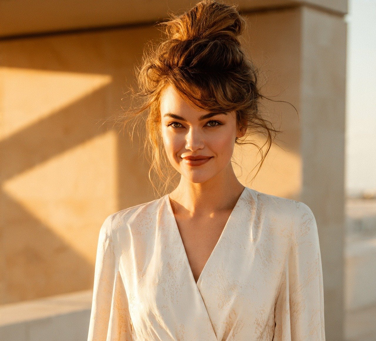6. Textured Messy Bun for Thick Hair Hairstyles