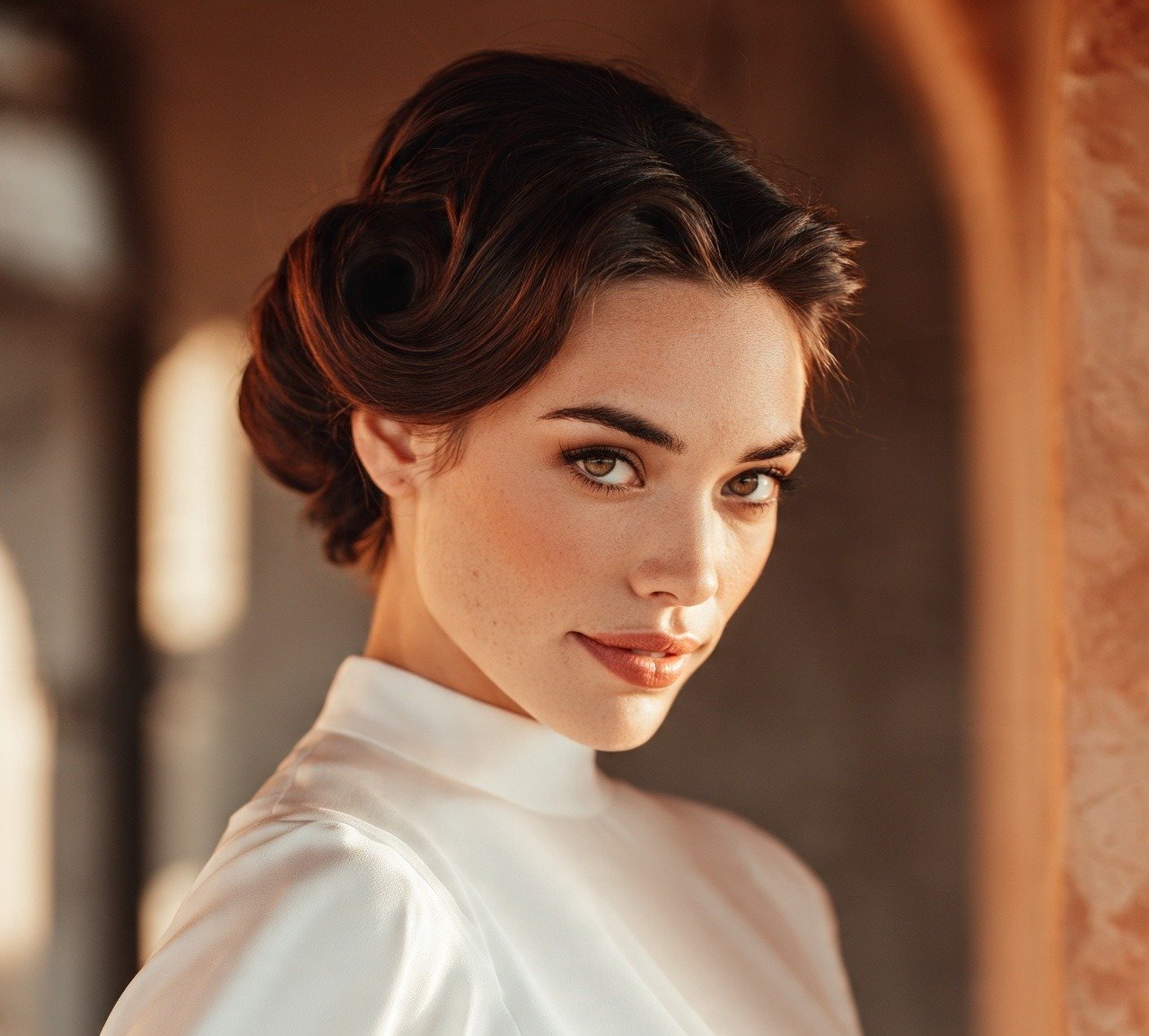Bride Updo Hairstyles: 14 Stunning Trendy Looks for Your Big Day 7 6. Vintage Victory Roll Updo Bride Hairstyles