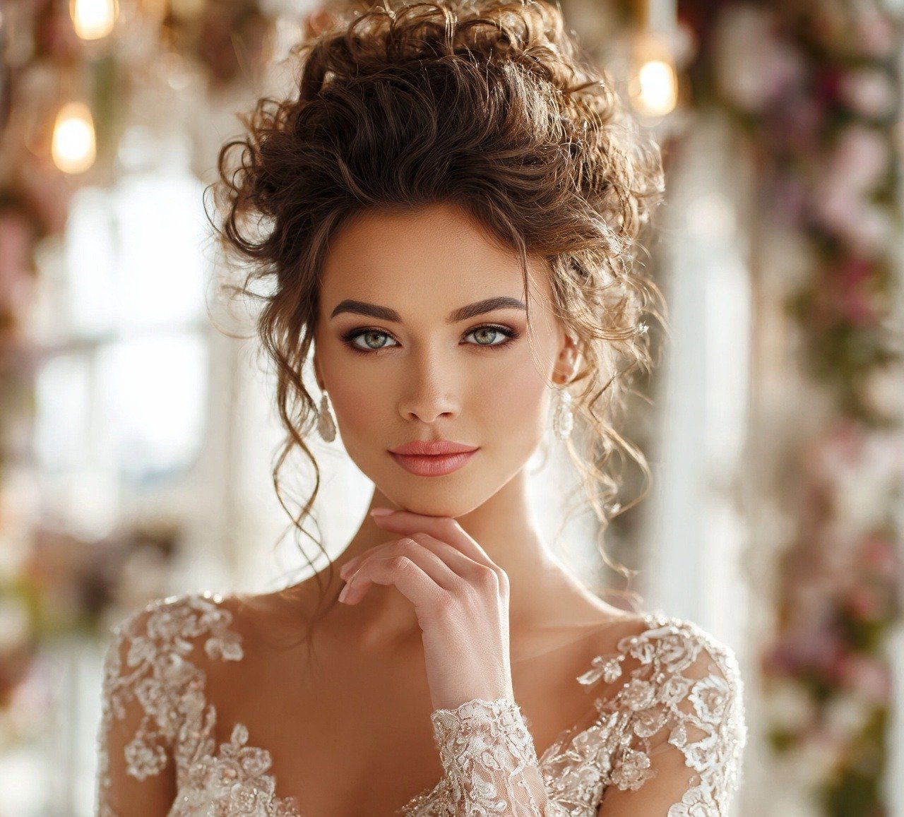6. Voluminous Curly Updo Hairstyles For Wedding