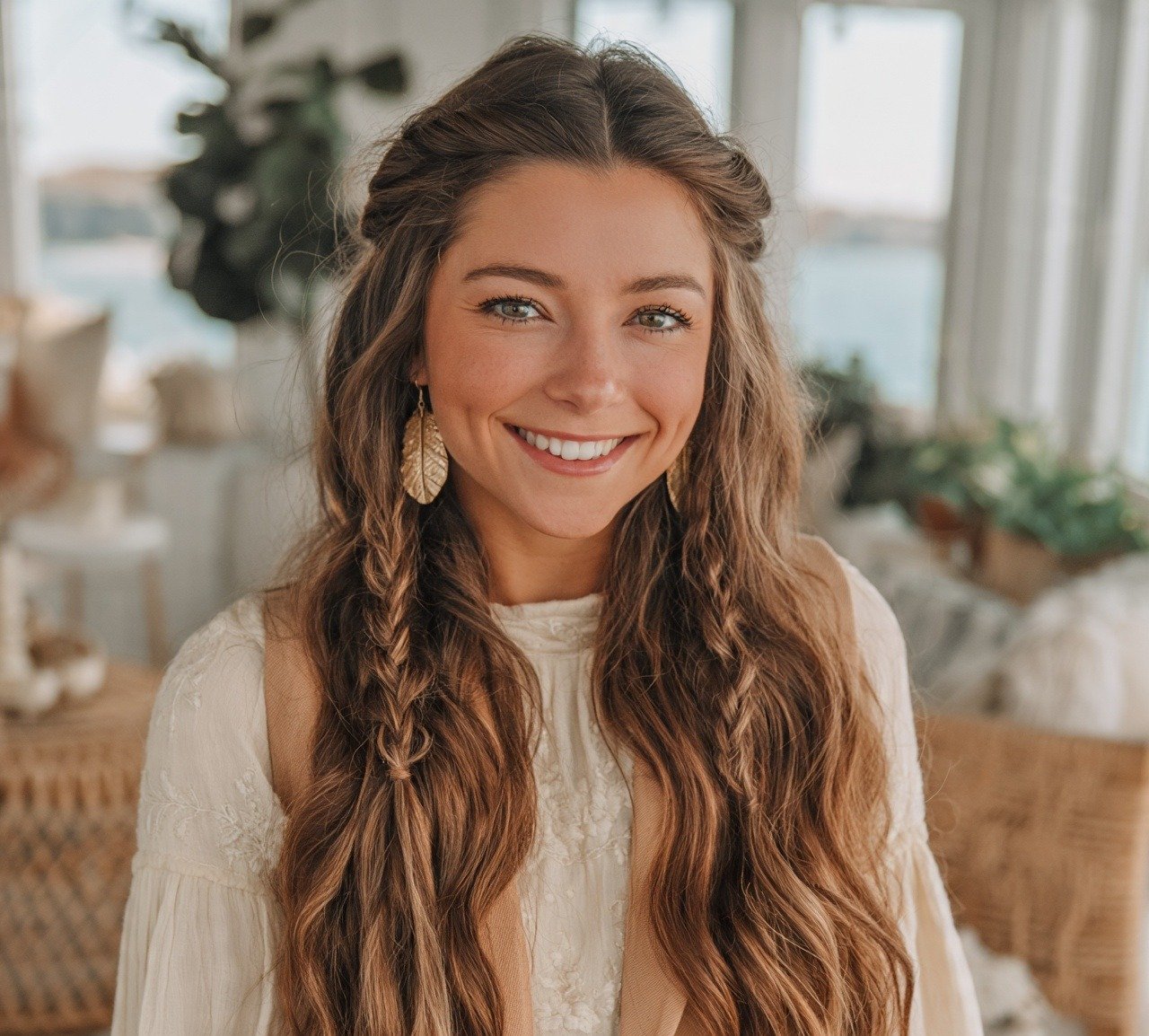 16 Trending Long Wavy Hairstyles You'll Want to Try 8 7. Boho Braided Waves Long Hairstyles