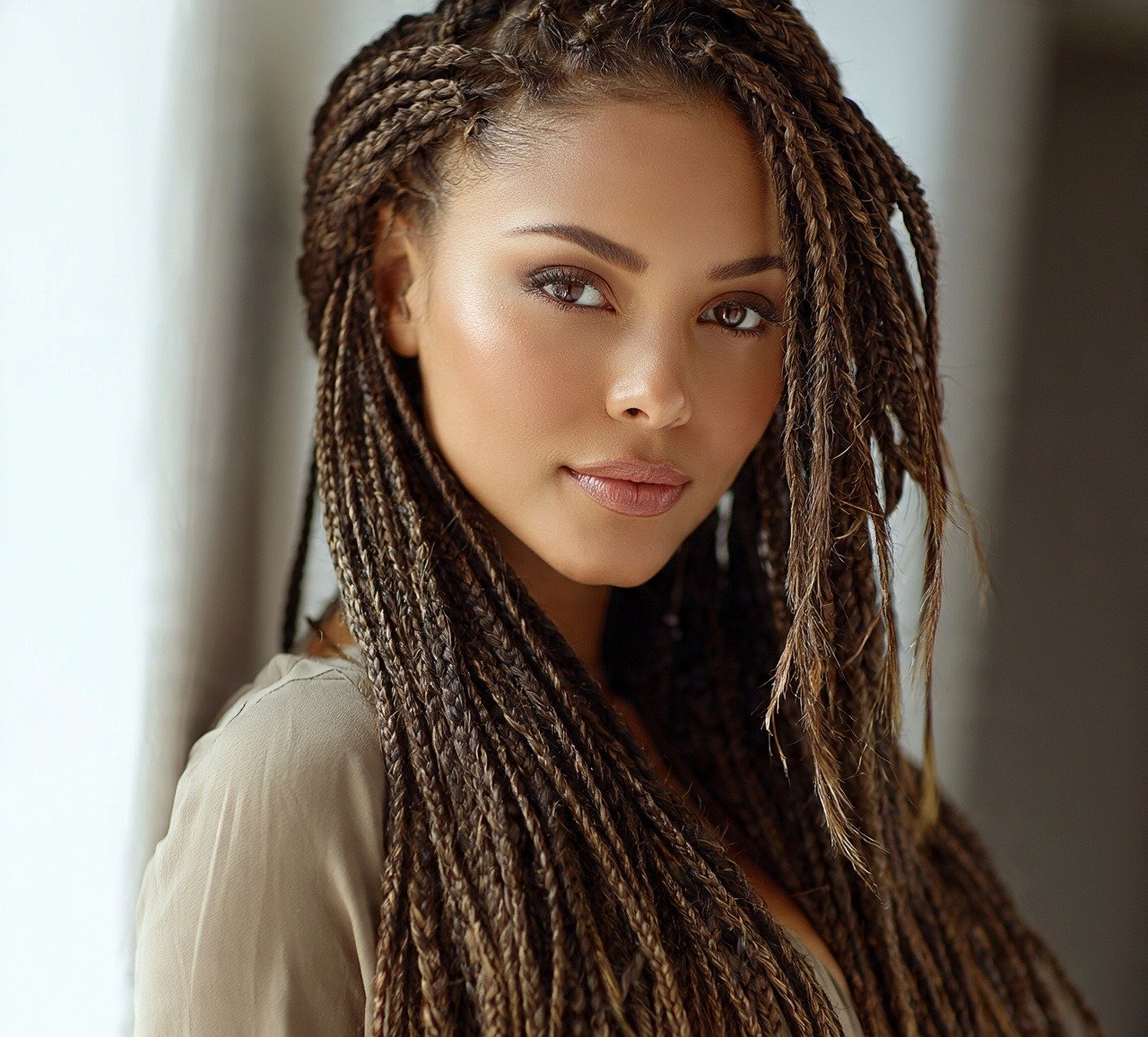 7. Box Braids For Long Hair