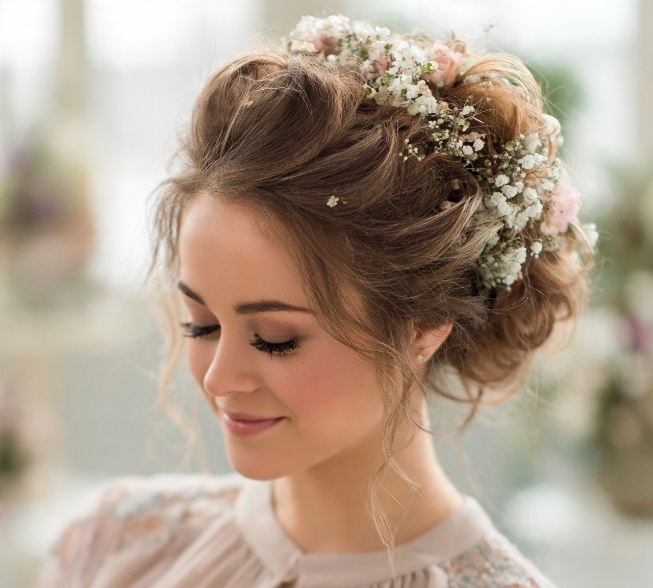 Bun Updo Hairstyles: 13 Trendy Ideas That Are Must To Try 8 7. Floral Bun Updo Hairstyles