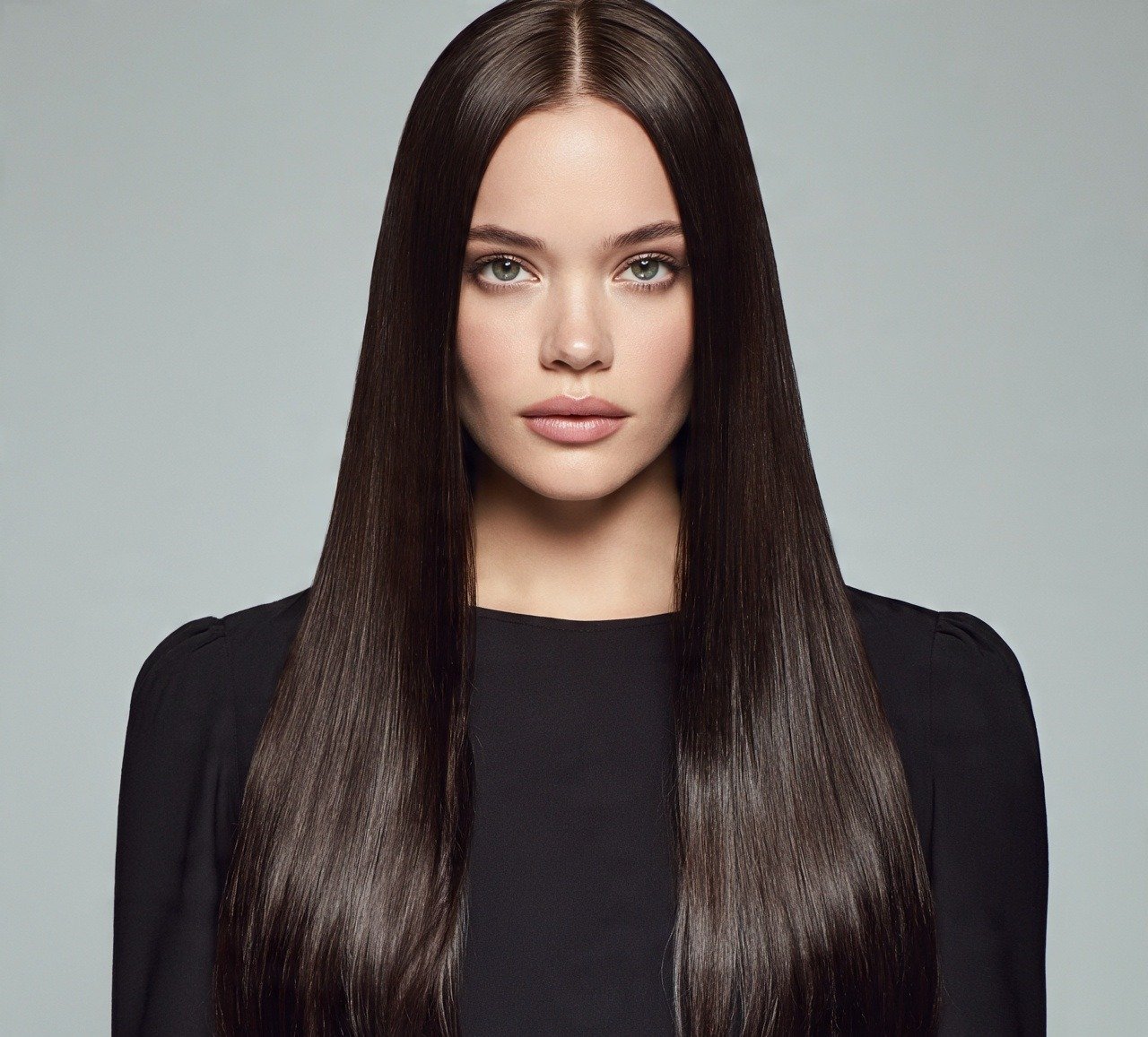 7. Glass Finish For Long Straight Hair