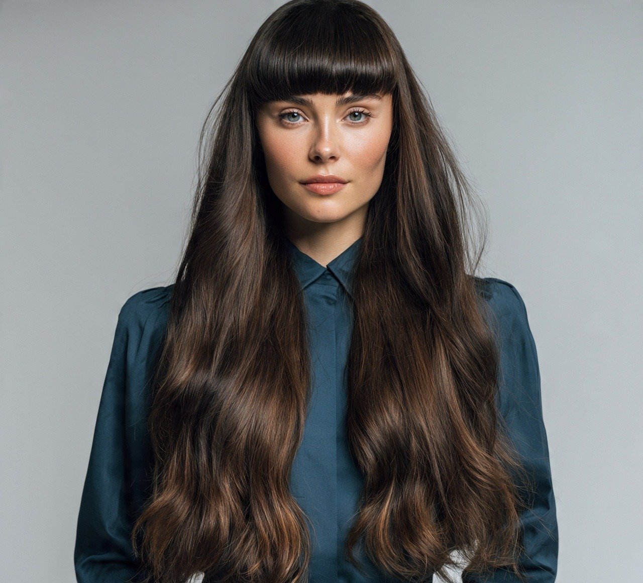 7. Long Hair With Micro Bangs Hairstyle