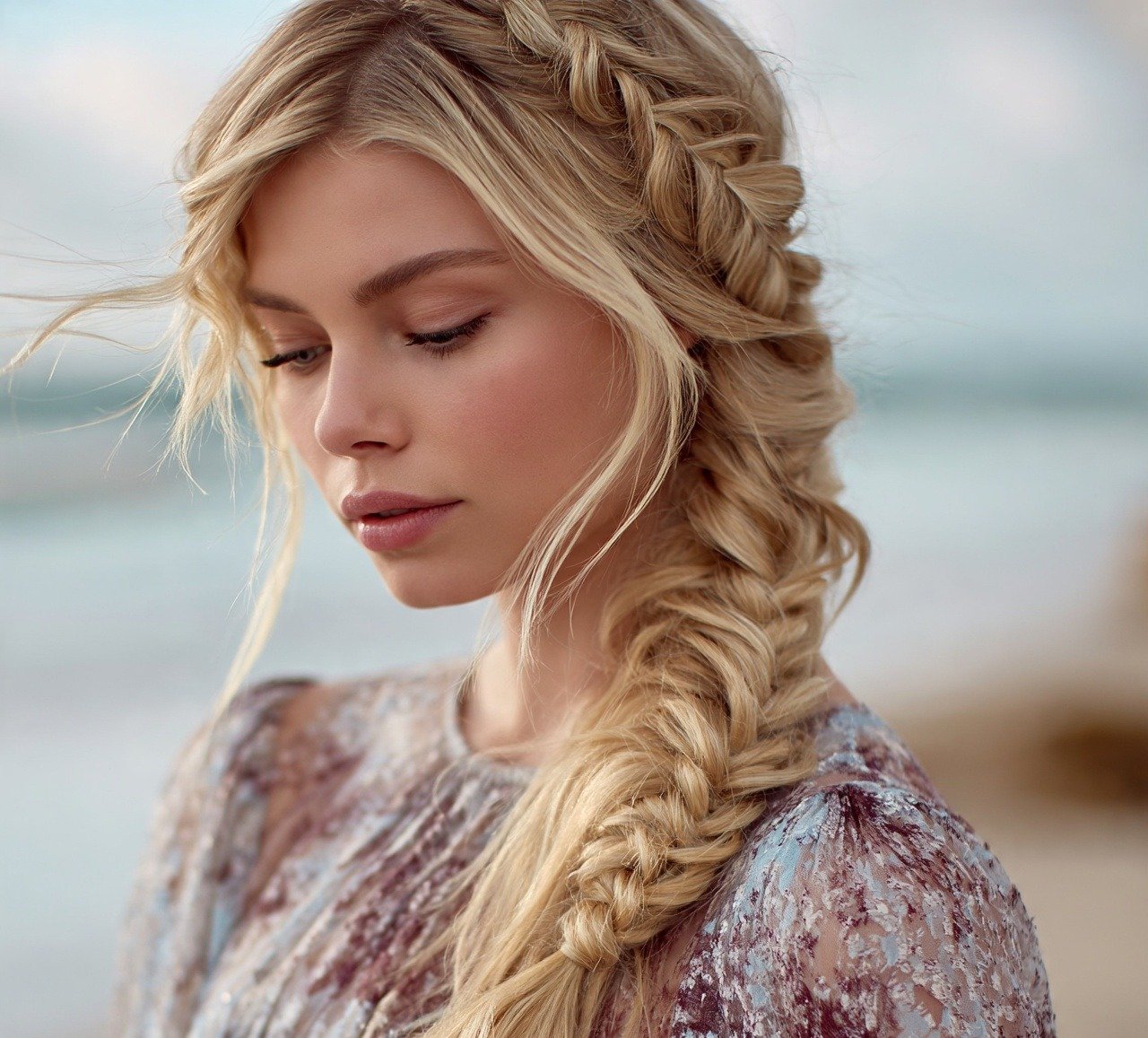 7. Loose Side Braid Beach Hairstyle for Long Hair