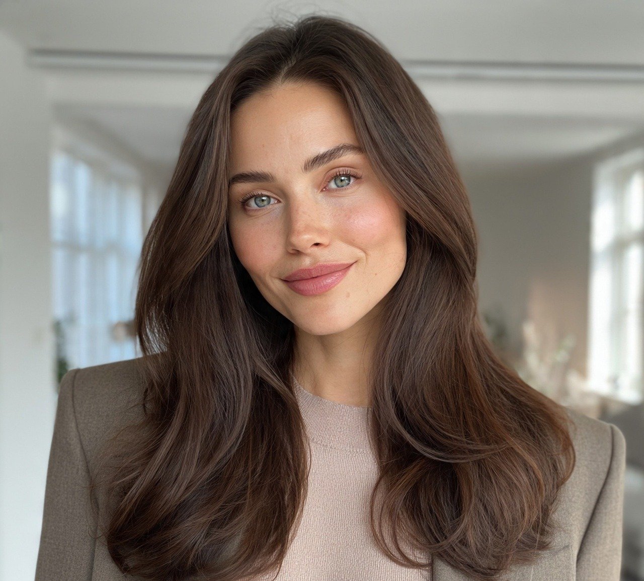 7. Neutral Dark Brown for a Natural Finish Hair Color