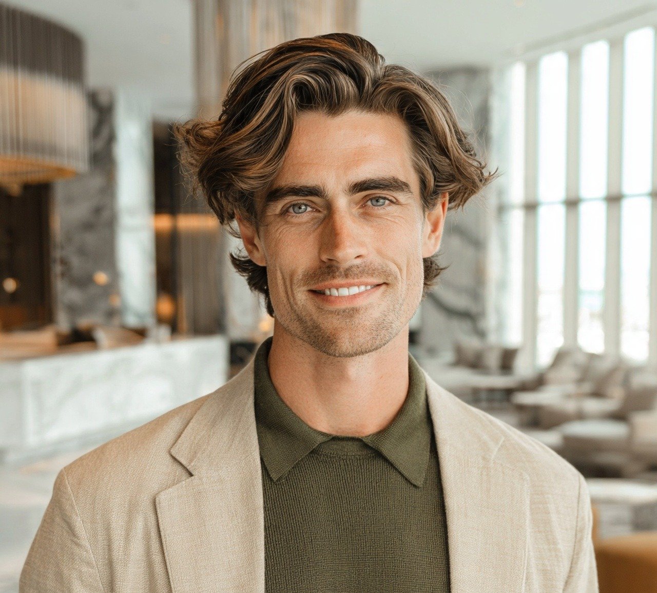 7. Side Swept Wavy Hairstyles for Men