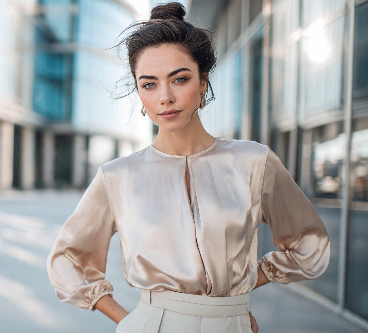 7. Sleek Top Messy Bun Hairstyles