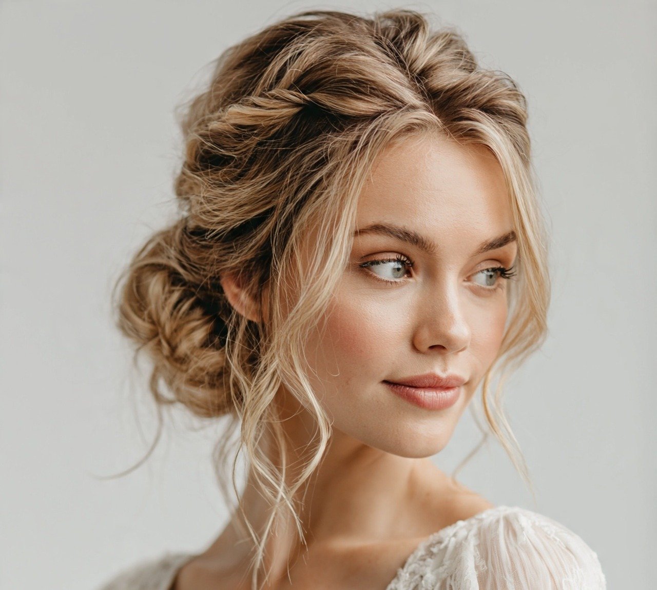 7. Textured Boho Bun Wedding Hairstyles