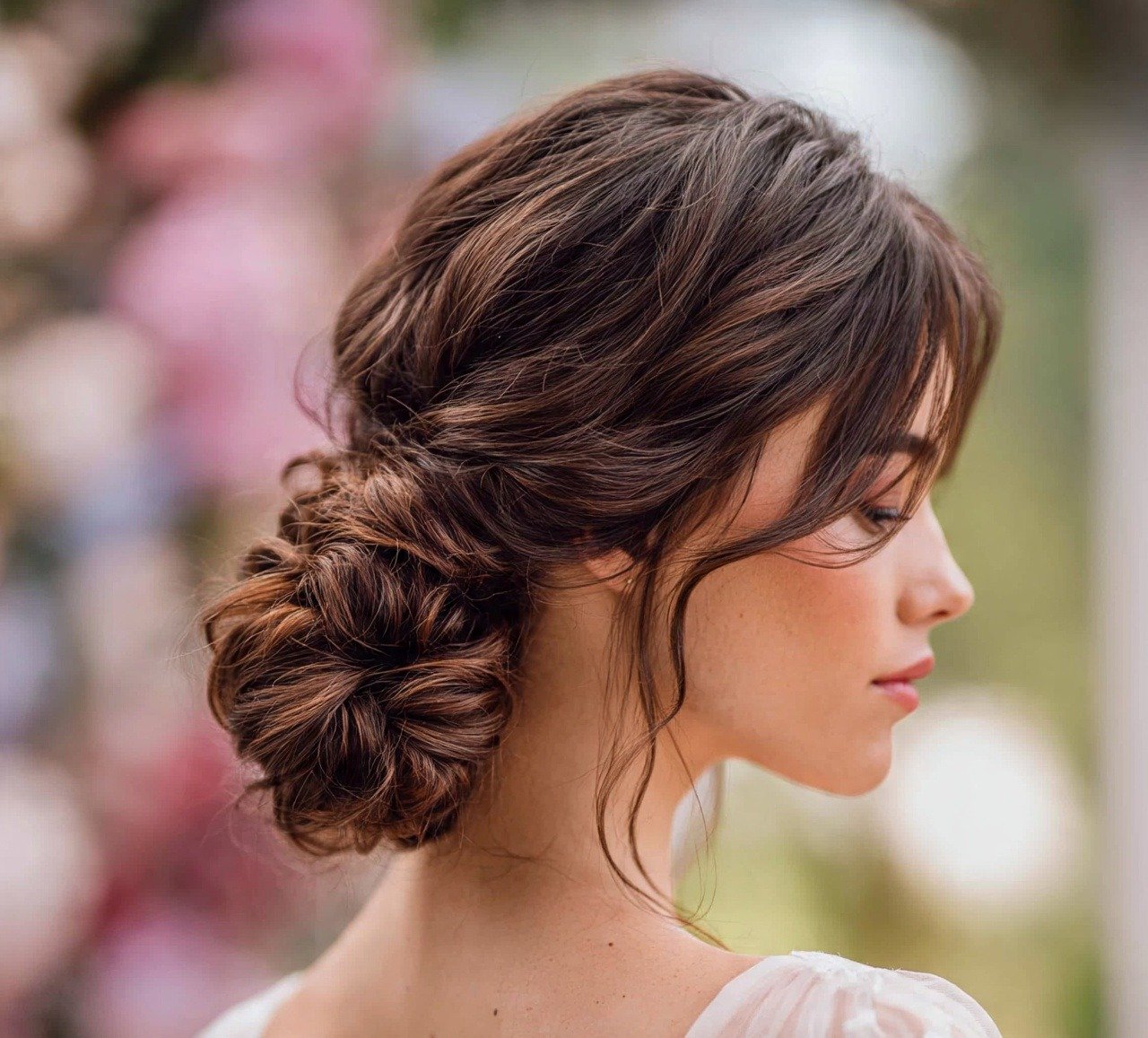7. Twisted Side Bun Updo Hairstyles For Wedding
