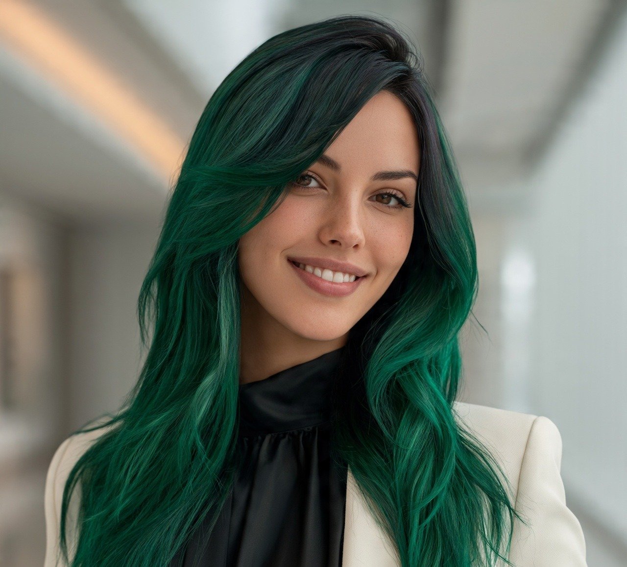 17 Trendy My Hair Color Ideas That'll Make You Actually Book That Salon Appointment 8 7. Vivid Emerald Green Hair Color