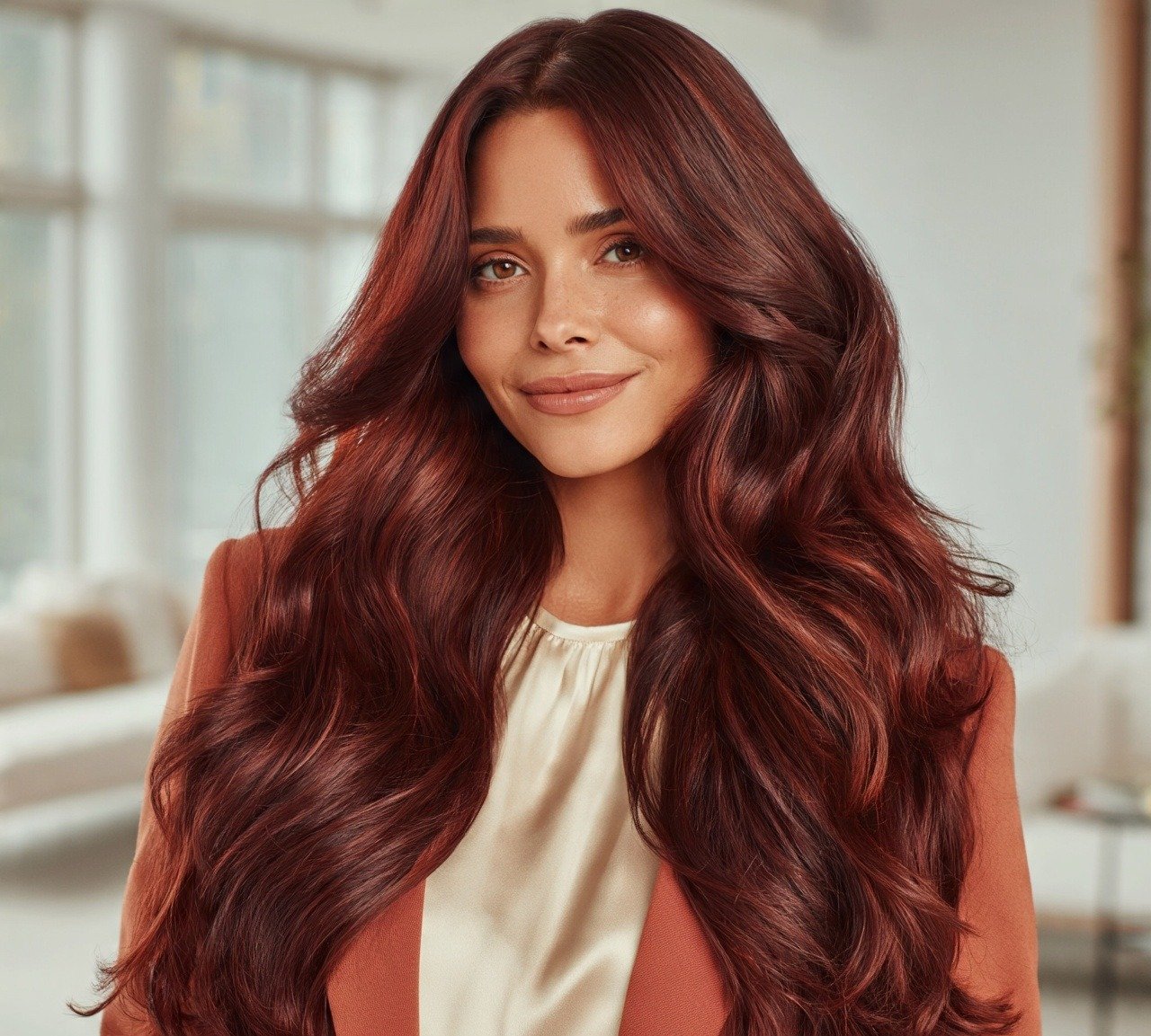 14 Trending Dark Red Hair Color Ideas You'll Want to Try Now 9 8. Dark Copper Red Hair Color