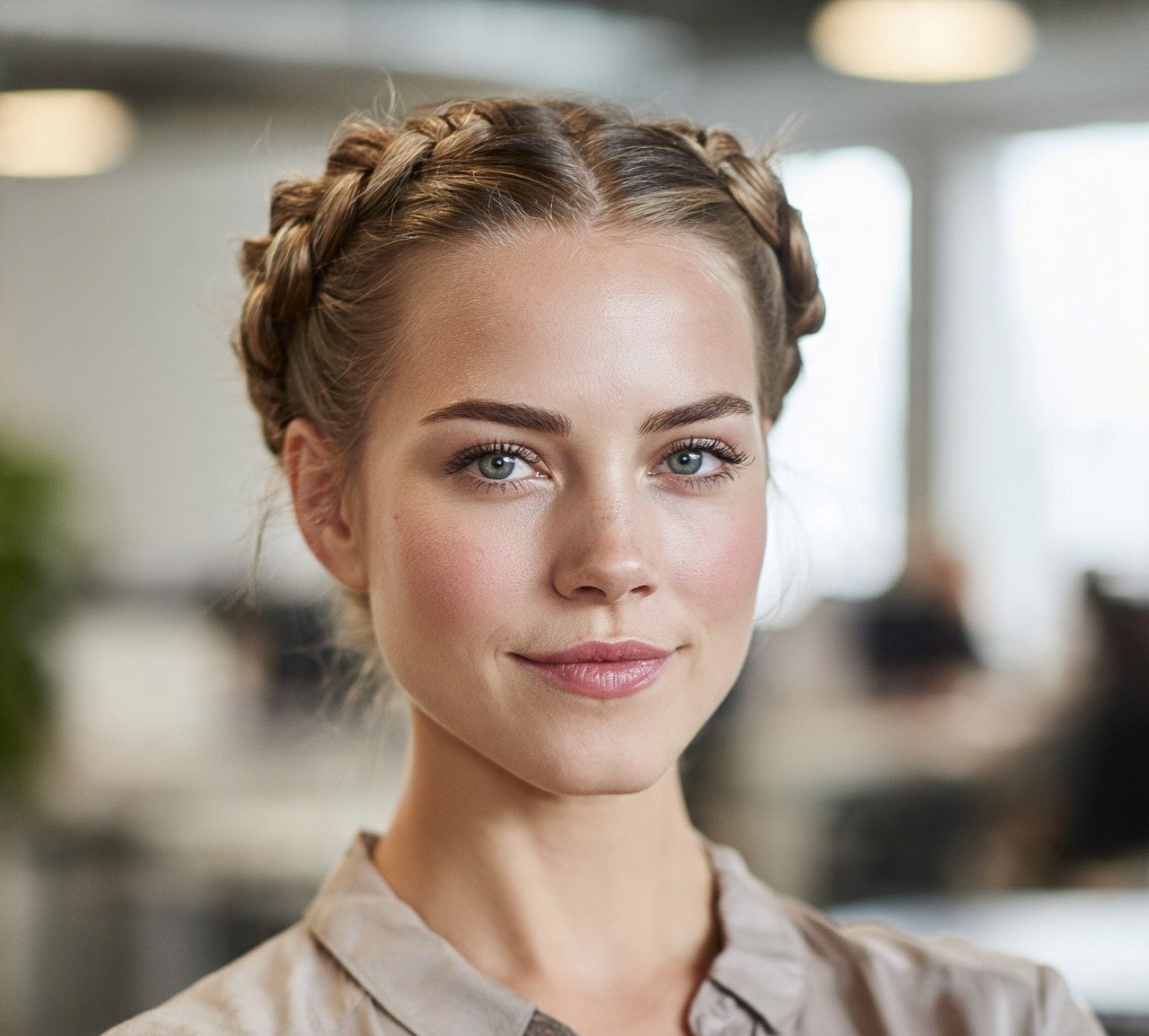 8. Double Dutch Braid Bun Hairstyles Updo
