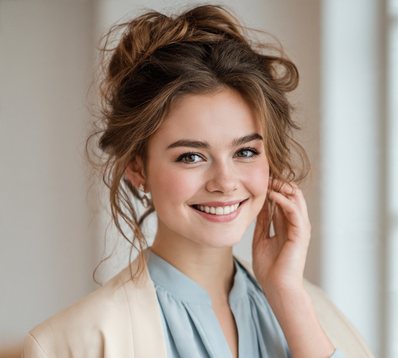 8. Messy Wavy Updo Cute Hairstyles