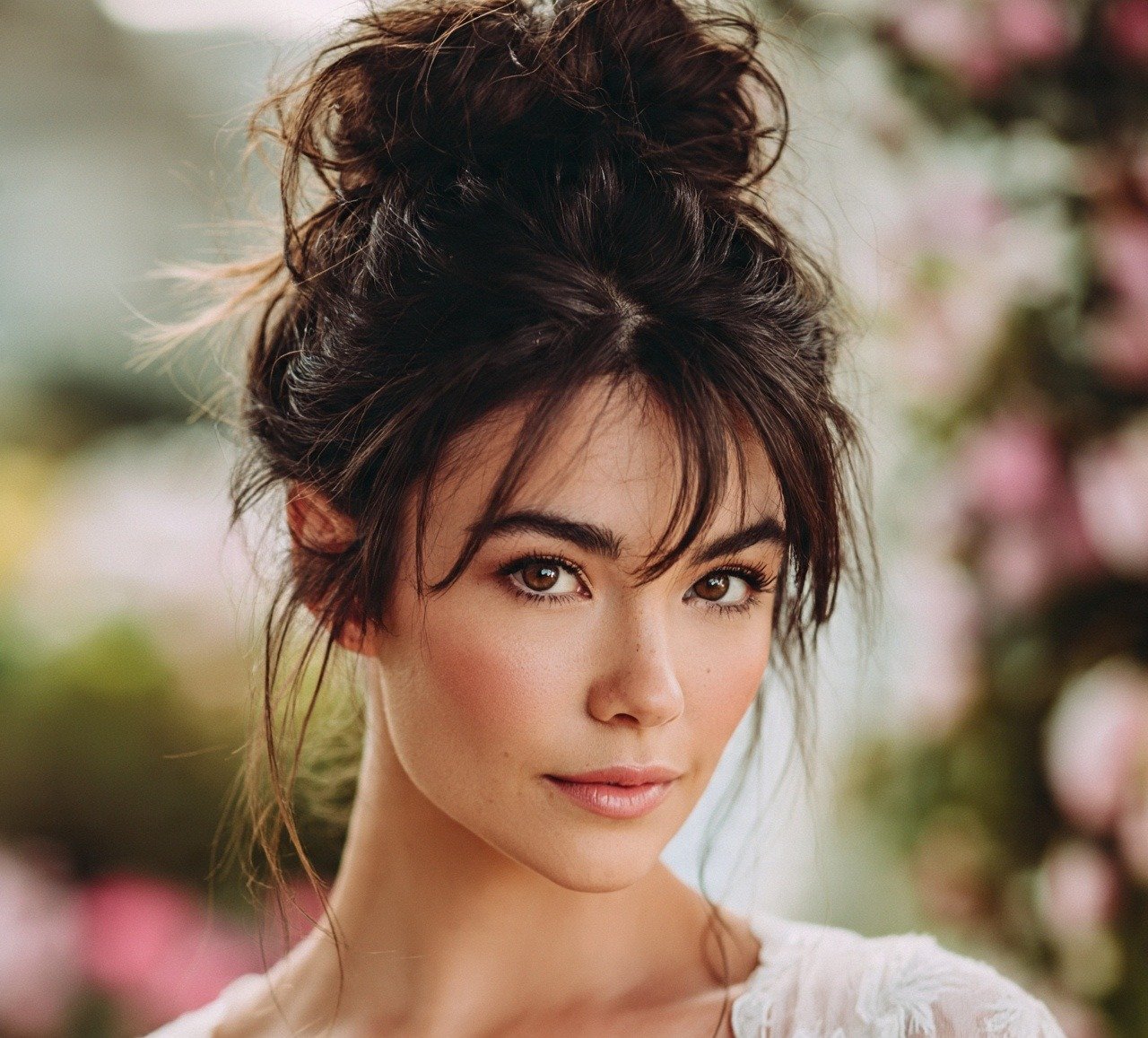 8. Textured Top Knot Wedding Hairstyles Updo