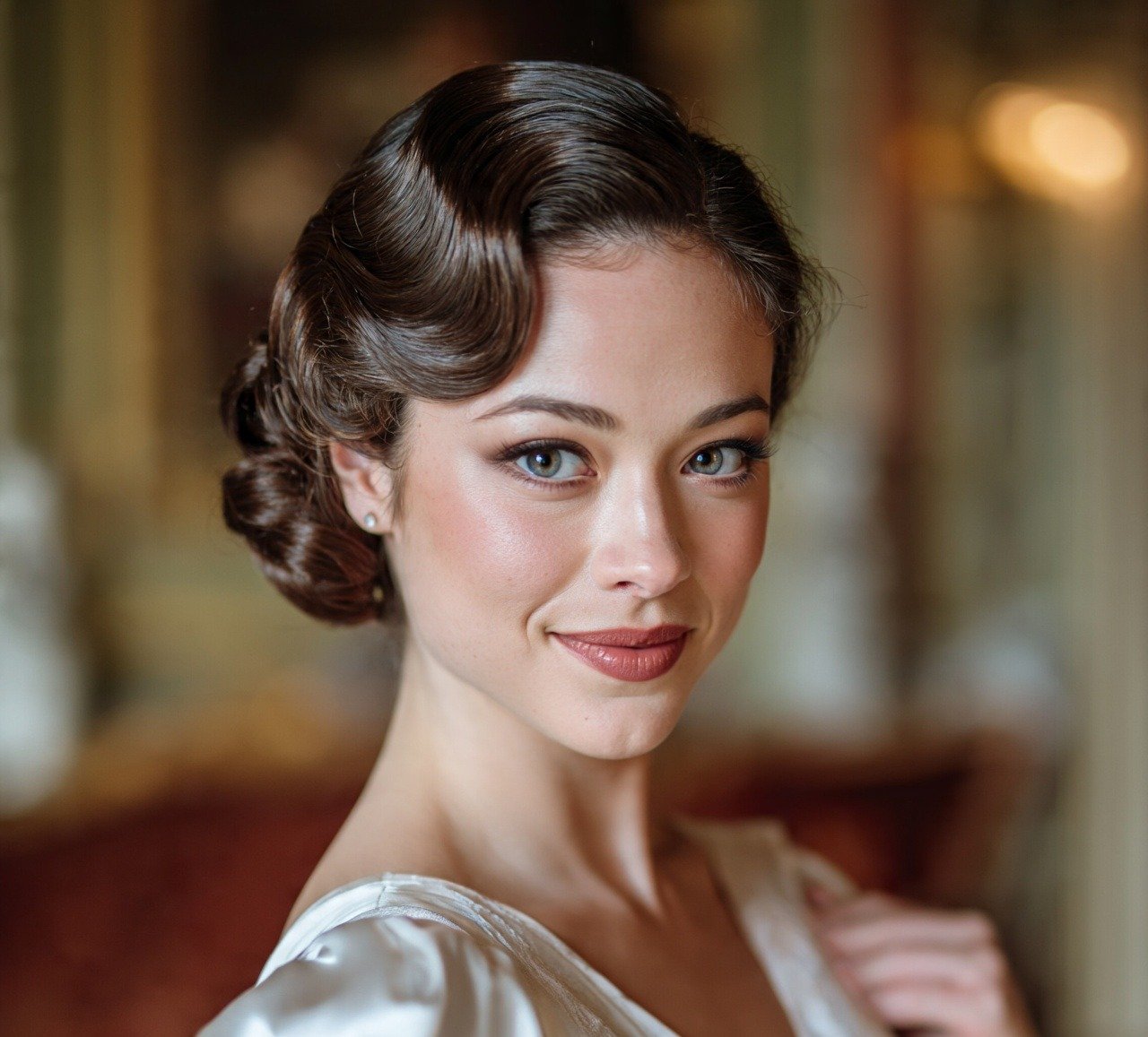 8. Vintage Finger Wave Updo Hairstyles For Wedding