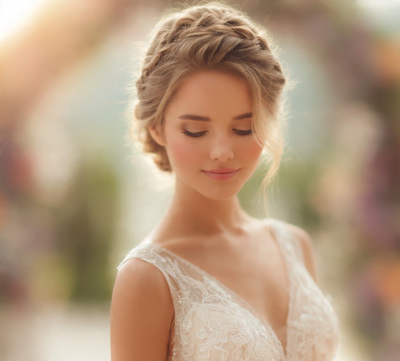 9. Braided Low Bun Hairstyles For Wedding