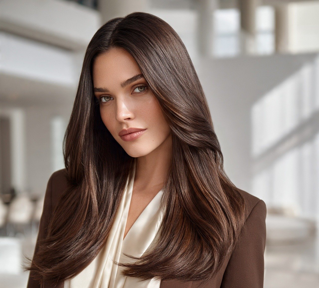 9. Brunette Gloss Treatment for Mirror Shine Hair Color