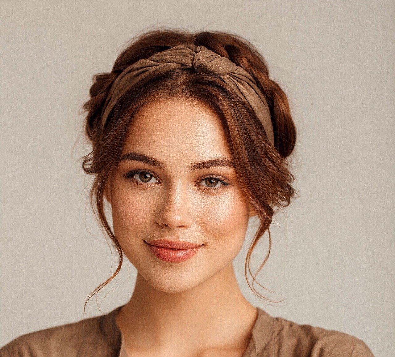 9. Knotted Headband Updo Hairstyles For School