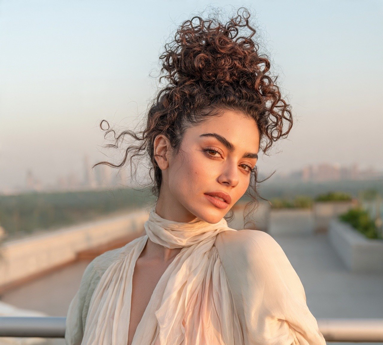 15 Trending Curly Bun Hairstyles That Instantly Elevate Your Style 10 9. Pineapple Curly Bun Hairstyles