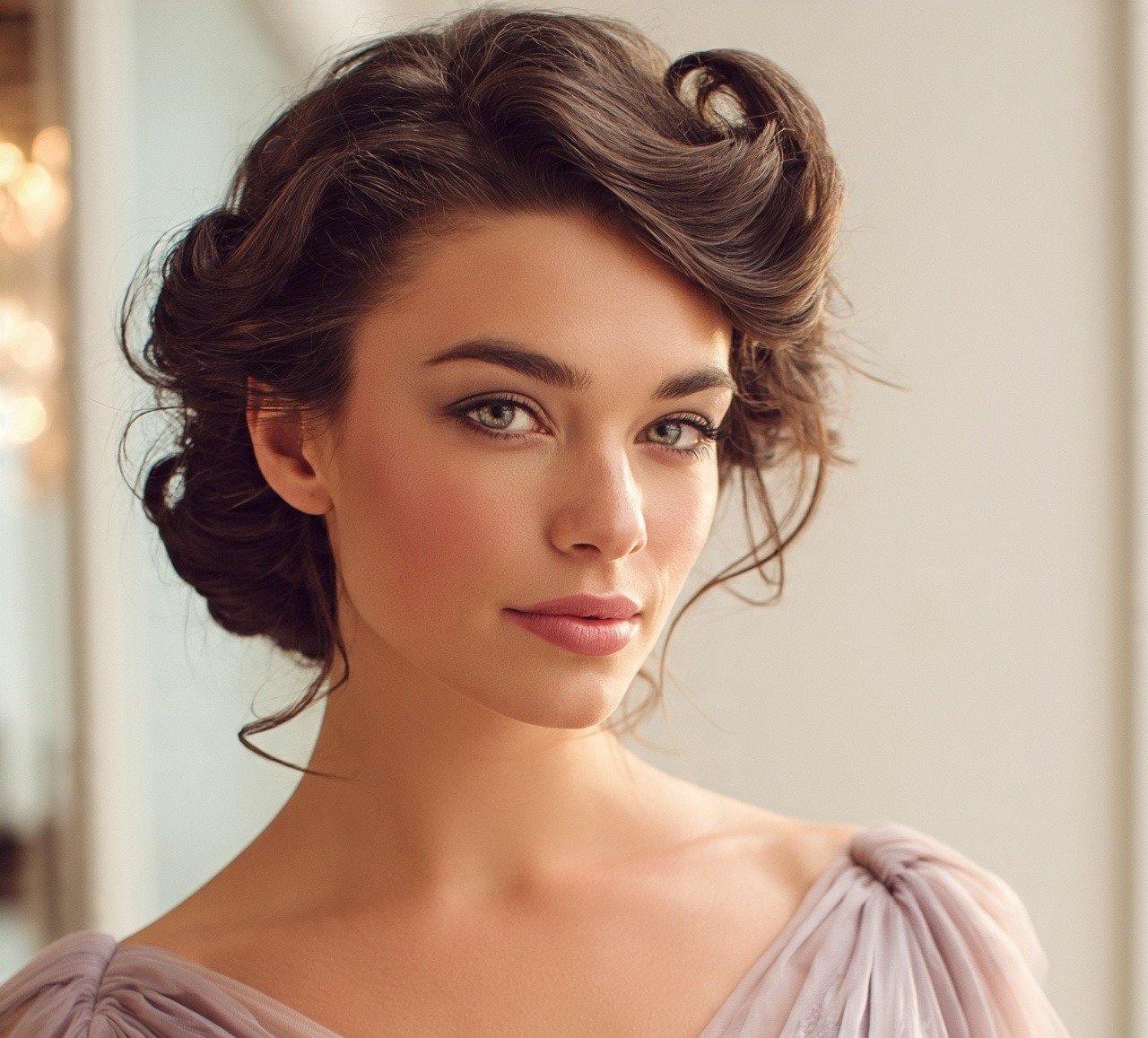 Updo Hairstyles For Prom: 16 Trending Looks to Steal the Night 10 9. Pinned Vintage Waves Updo Hairstyles For Prom Night