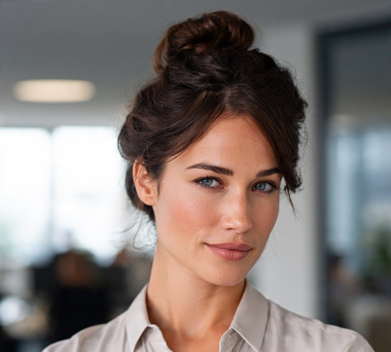 9. Voluminous Bubble Bun Hairstyles Updo