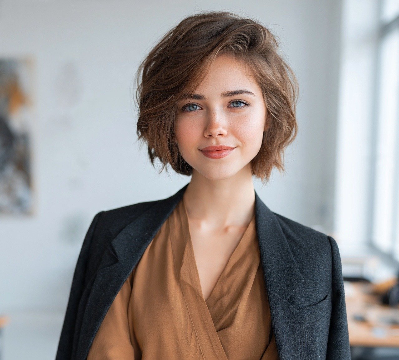 9. Wavy Asymmetrical Bob Short Hairstyles
