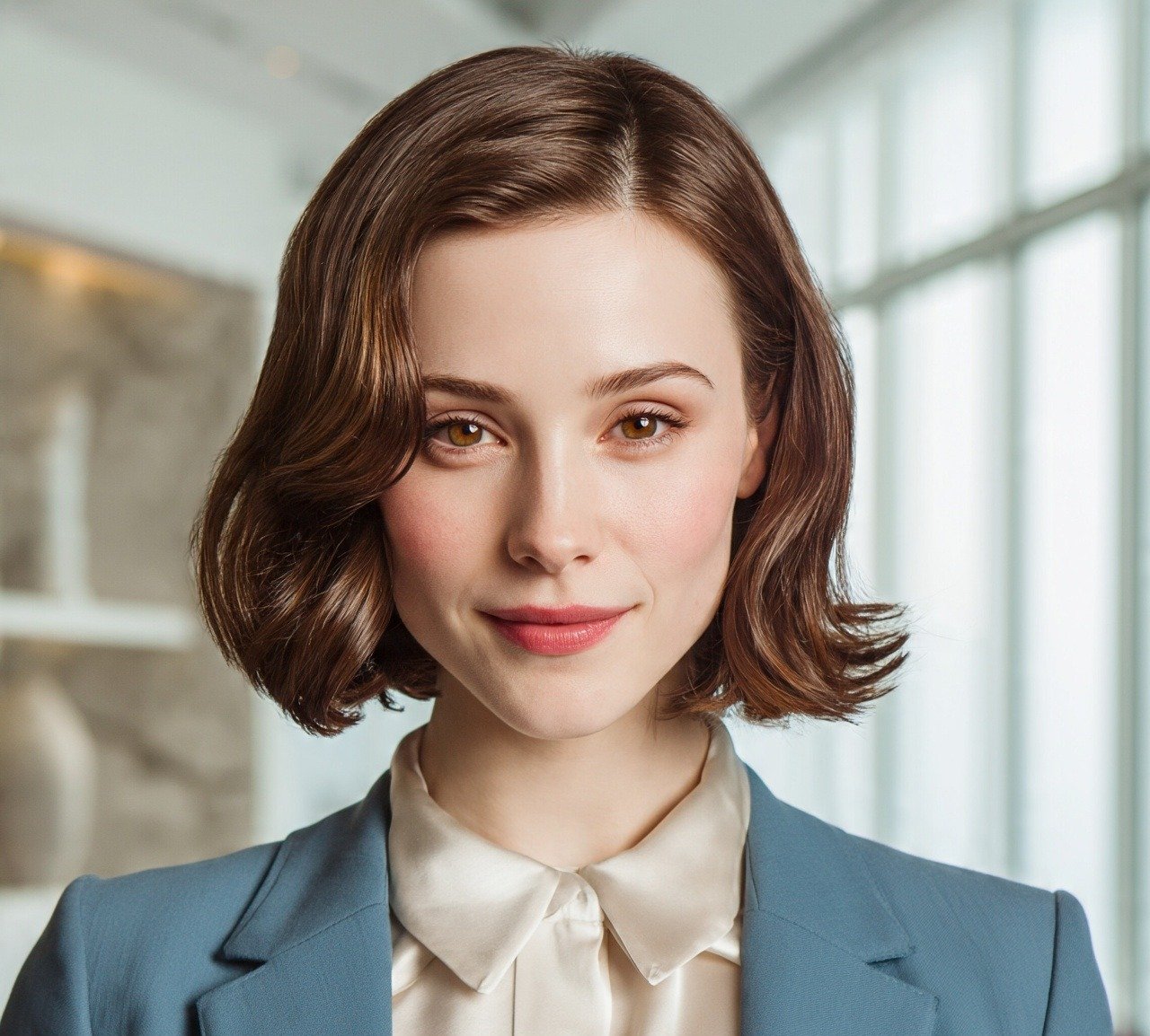 9. Wavy Blunt Bob with No Layers Short Hairstyles For Women