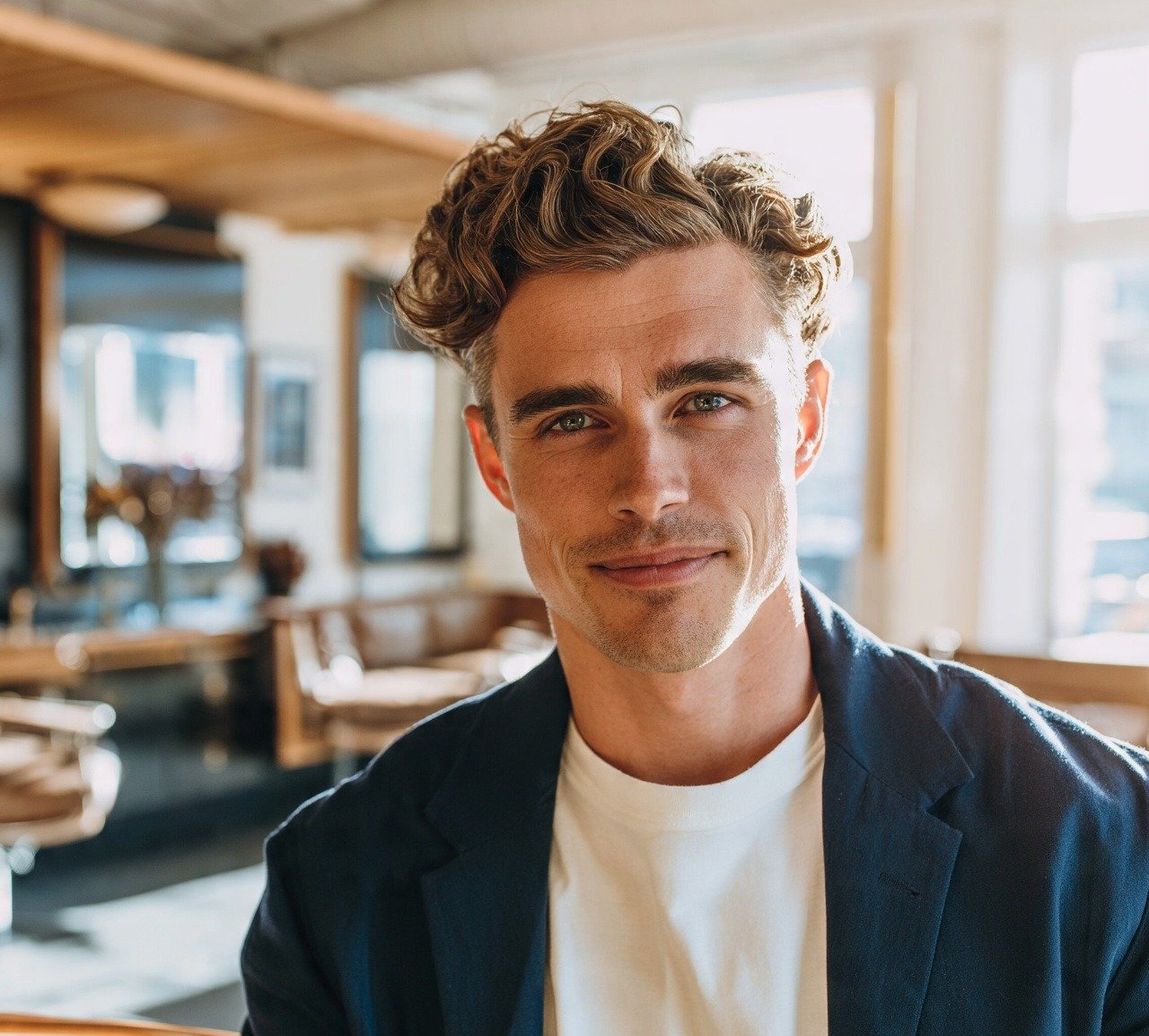 9. Wavy Hair with Hard Part Hairstyles for Men