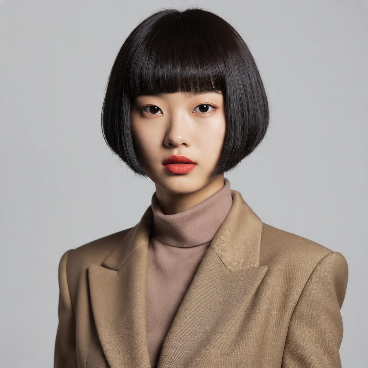 A Line Bob with Micro Bangs