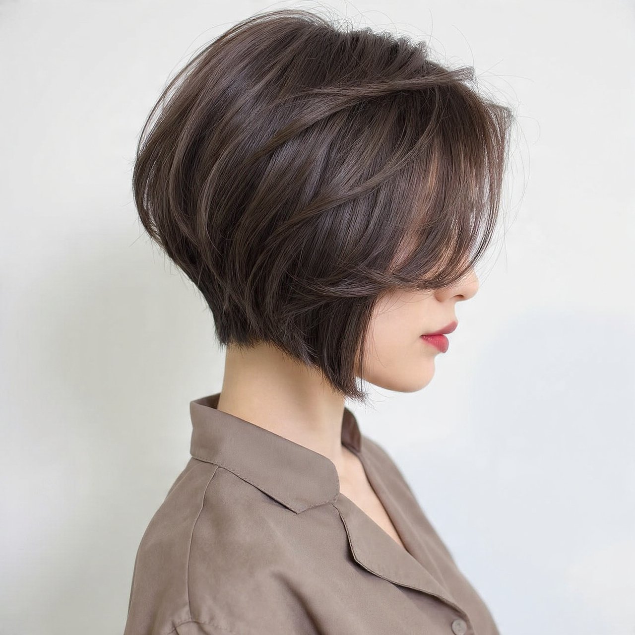 Asymmetrical Layered Bob Hairstyle