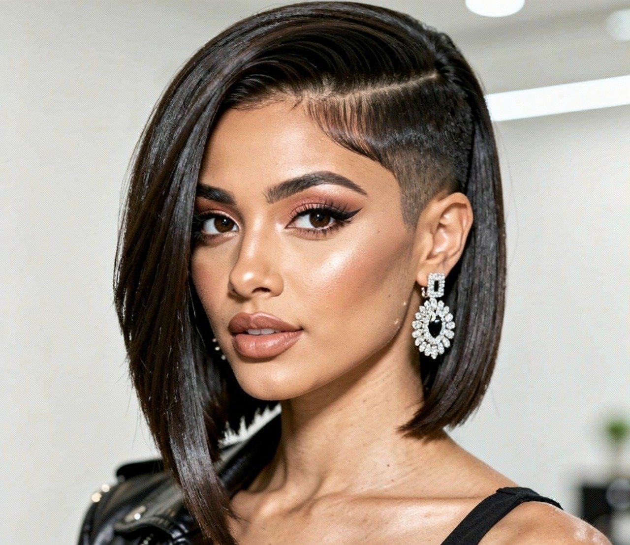 Asymmetrical quick weave hairstyles side part for bold style