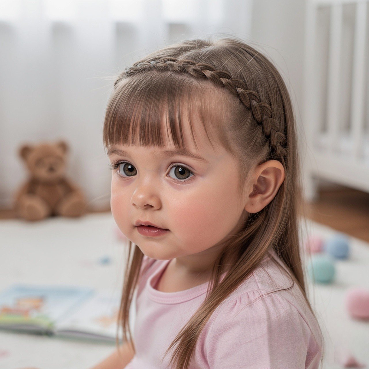 Baby Braided Fringe Toddler Hairstyle