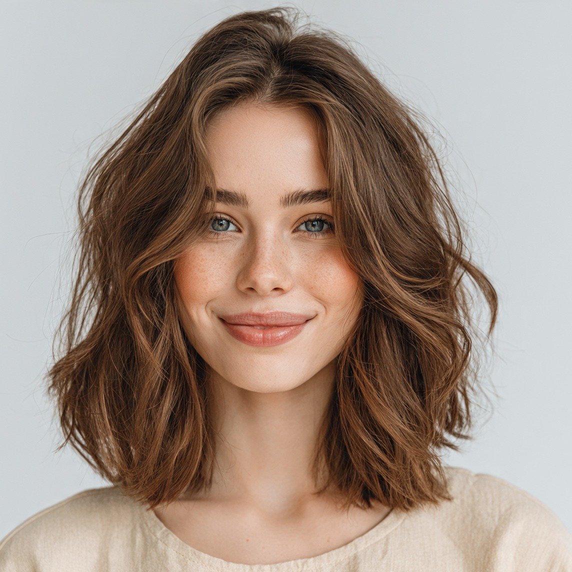 15 Trending Simple Hairstyles for Medium Hair That Are Easy and Stylish 2 Beachy Waves with a Center Part